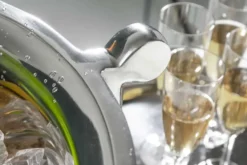 Eleganter Design Sektkühler CHAMPAGNE 40cm silber poliert Flaschenkühler