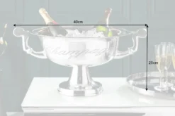 Eleganter Design Sektkühler CHAMPAGNE 40cm silber poliert Flaschenkühler