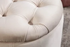 Eleganter Hocker MODERN BAROCK 50cm champagner beige Samt Aufbewahrungkorb