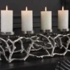 Eleganter Kerzenhalter ABSTRACT 60cm silber für 4 Kerzen