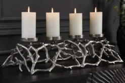 Eleganter Kerzenhalter ABSTRACT 60cm silber für 4 Kerzen