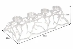 Eleganter Kerzenhalter ABSTRACT 60cm silber für 4 Kerzen