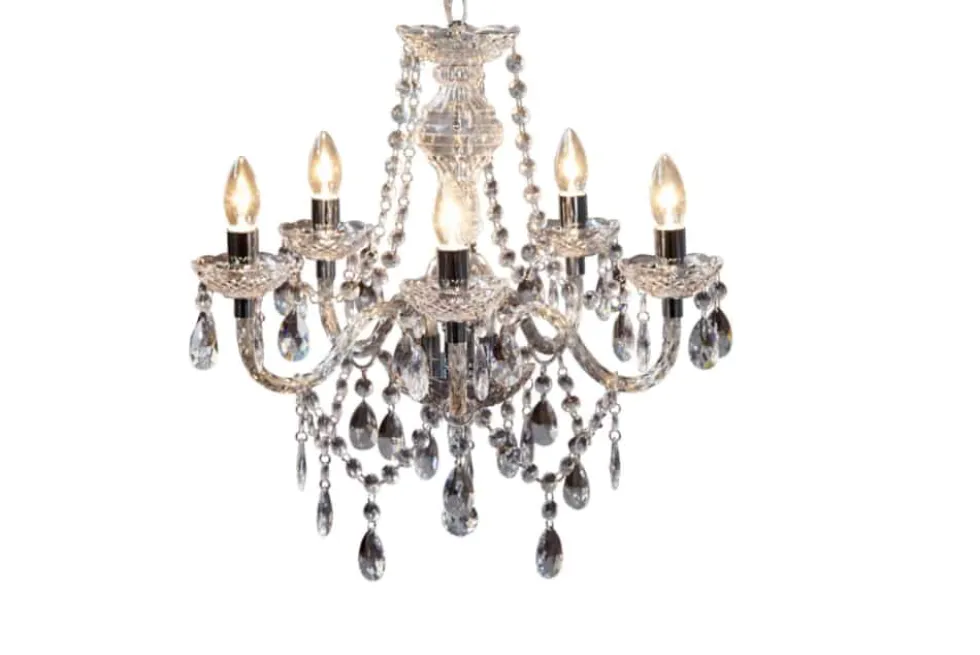 Eleganter Kronleuchter CRYSTAL 55cm klar Acryl 5-armig Lüster