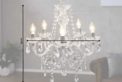 Eleganter Kronleuchter CRYSTAL 55cm klar Acryl 5-armig Lüster