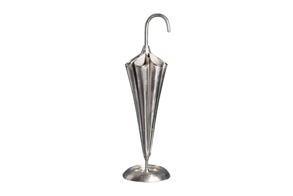Eleganter Schirmständer UMBRELLA 91cm silber Aluminium für 6 Schirme