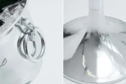 Eleganter Sektkühler CHAMPAGNE 75cm silber poliert Flaschenkühler