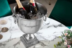 Eleganter Sektkühler CHAMPAGNE 40cm silber Flaschenkühler