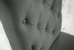 Eleganter Stuhl CASTLE grau mit Chesterfield Steppung im Landhausstil