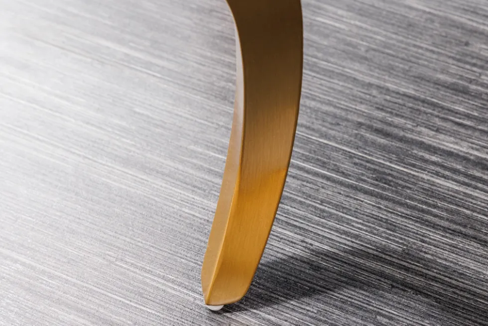 Eleganter Stuhl MODERN BAROCK grau Samt mit goldenem Löwenkopf