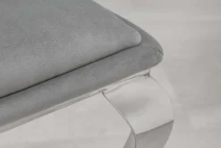 Eleganter Stuhl MODERN BAROCK II edel-grau Samt Edelstahlbeine