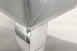 Eleganter Stuhl MODERN BAROCK edel-grau Samt Stuhlbeine aus Edelstahl