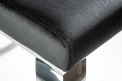Eleganter Stuhl MODERN BAROCK schwarz Samt Stuhlbeine aus Edelstahl