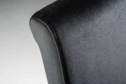 Eleganter Stuhl MODERN BAROCK schwarz Samt Stuhlbeine aus Edelstahl