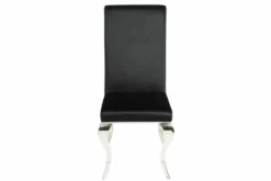 Eleganter Stuhl MODERN BAROCK schwarz Samt Stuhlbeine aus Edelstahl