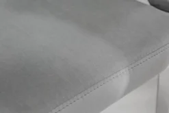 Eleganter Stuhl MODERN BAROCK edel-grau Samt mit Armlehnen und Zierknöpfen