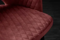 Eleganter Stuhl PARIS bordeaux Vogue Seidenstoff Samt goldene Fußkappen und Armlehnen