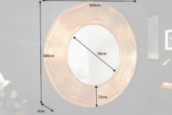 Eleganter Wandspiegel CIRCLE 100cm gold rund mit verziertem Rahmen