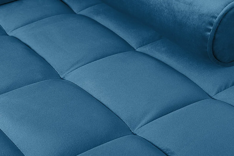 Elegantes Ecksofa COZY VELVET 260cm blau petrol Samt Federkern 3-Sitzer