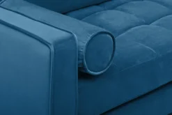 Elegantes Ecksofa COZY VELVET 260cm blau petrol Samt Federkern 3-Sitzer