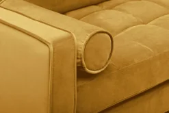 Elegantes Ecksofa COZY VELVET 260cm senfgelb Samt Federkern 3-Sitzer