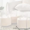 Elegantes 3er Set Windlicht LIMOTION Teakholz Outdoor Teelicht Kerzenhalter