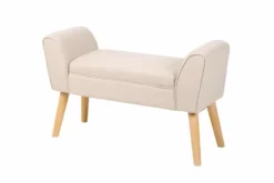 Elegante Sitzbank SCARLETT 90cm beige mit Armlehnen