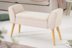 Elegante Sitzbank SCARLETT 90cm beige mit Armlehnen
