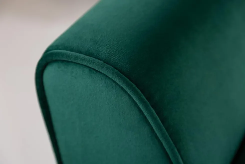 Elegante Sitzbank SCARLETT 90cm smaragdgrün Samt mit Armlehnen