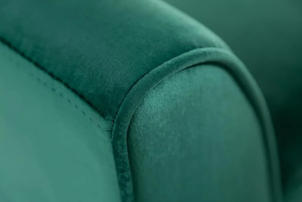 Elegante Sitzbank SCARLETT 90cm smaragdgrün Samt mit Armlehnen