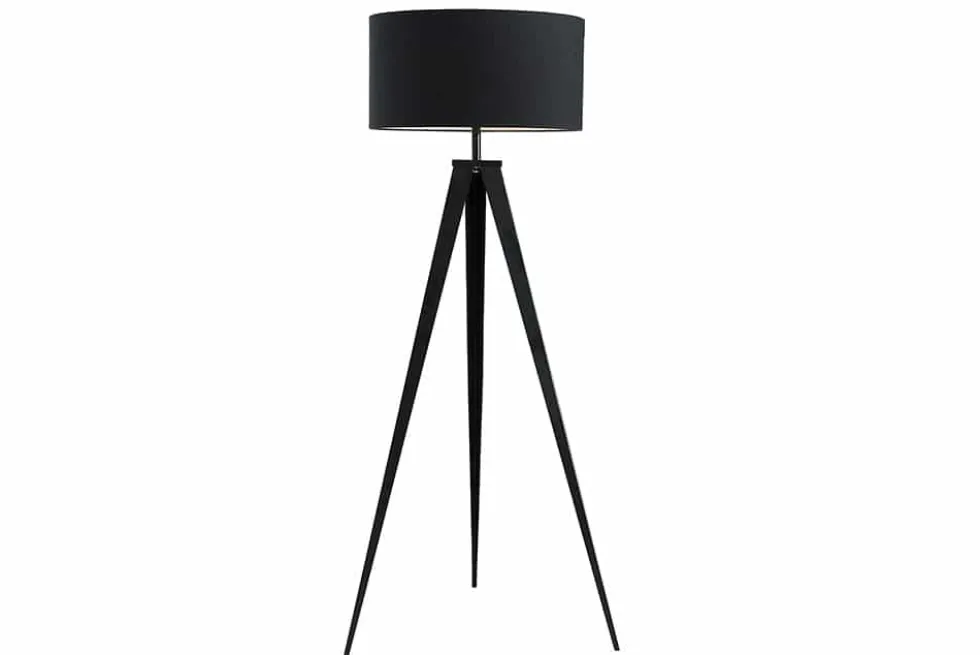 Elegante Stehlampe TRIPOD 145cm schwarz Retro Stehleuchte