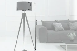 Elegante Stehlampe TRIPOD 145cm schwarz Retro Stehleuchte