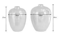 Elegantes Vasen 2er Set ORIENTAL 32cm silber im Rice Hammerschlag Design