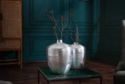 Elegantes Vasen 2er Set ORIENTAL 33cm silber in Handarbeit verziert