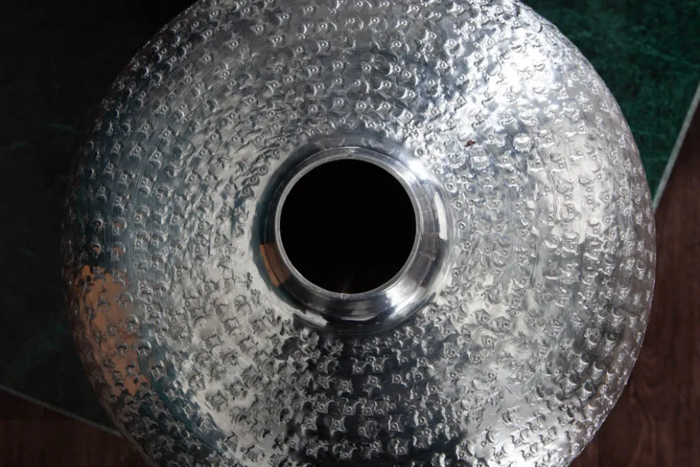 Elegantes Vasen 2er Set ORIENTAL 33cm silber in Handarbeit verziert
