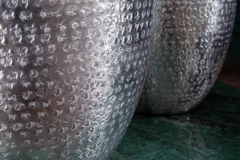 Elegantes Vasen 2er Set ORIENTAL 33cm silber in Handarbeit verziert