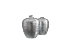 Elegantes Vasen 2er Set ORIENTAL 33cm silber in Handarbeit verziert