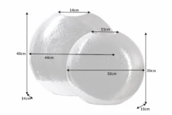 Elegantes Vasen 2er Set ORIENTAL 44cm silber im Grid Hammerschlag Design
