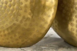 Elegantes Vasen 2er Set ORIENTAL 44cm gold im Grid Hammerschlag Design