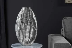 Elegante Vase ORGANIC ORIENT 44cm silber Hammerschlag Design