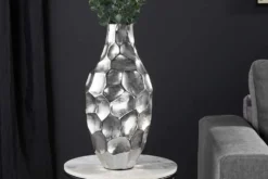 Elegante Vase ORGANIC ORIENT 45cm silber Hammerschlag Design
