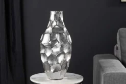 Elegante Vase ORGANIC ORIENT 45cm silber Hammerschlag Design