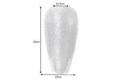 Elegante Vase ORIENTAL 50cm silber im Wild Hammerschlag Design