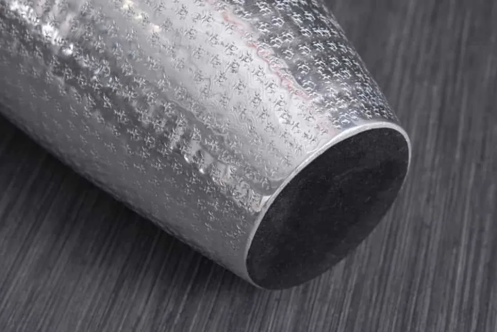 Elegante Vase ORIENTAL 50cm silber im Wild Hammerschlag Design