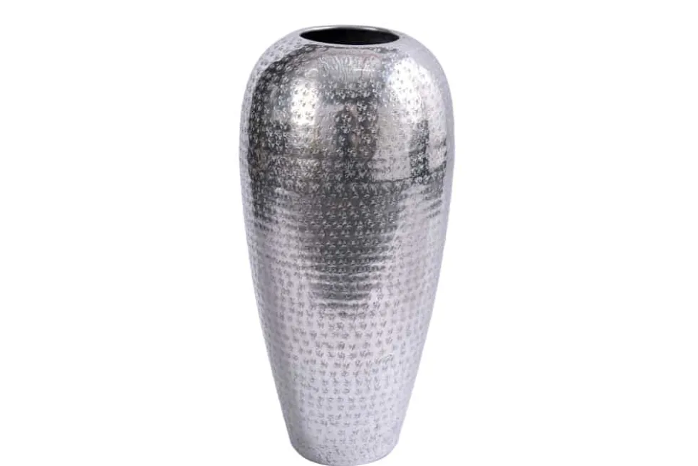 Elegante Vase ORIENTAL 50cm silber im Wild Hammerschlag Design