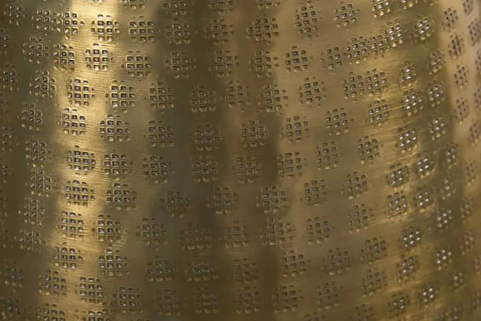 Elegante Vase ORIENT 50cm gold im Grid Hammerschlag Design