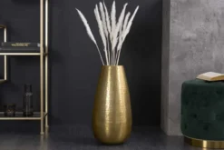 Elegante Vase ORIENT 50cm gold im Grid Hammerschlag Design