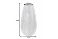 Elegante Vase ORIENT 50cm silber im Grid Hammerschlag Design