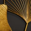 Elegante Wanddeko 3er Set GINKGO 40cm gold in filigraner Blattform