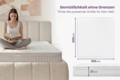 Ergonomische Boxspringmatratze CLOUD FLEX 160x200cm Tonnentaschenfederkern 7-Zonen