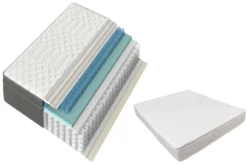 Ergonomische Boxspringmatratze CLOUD FLEX 180x200cm greige Tonnentaschenfederkern 9-Zonen